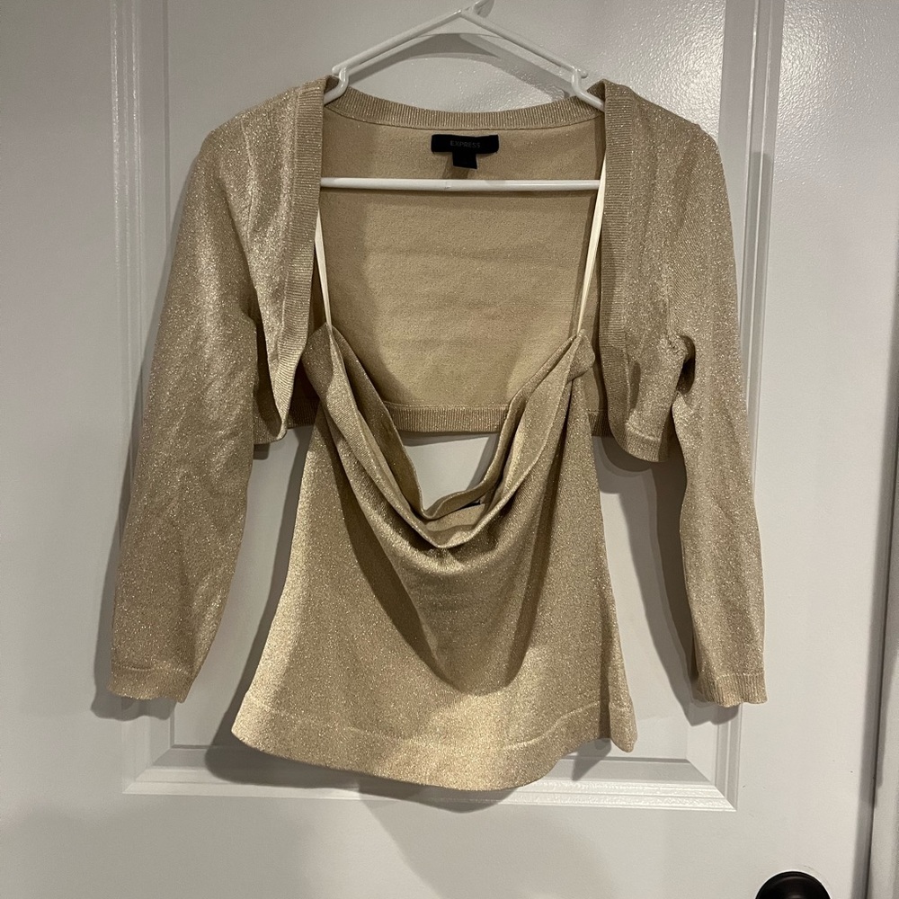 two piece top and cardigan